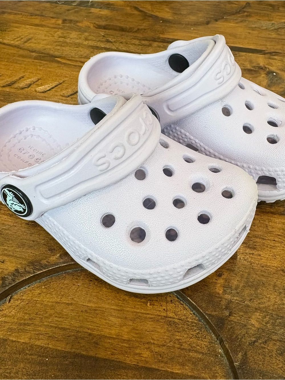 Crocs Toddler Size C4 Lavender Purple Rubber Clogs Slip On Outdoor